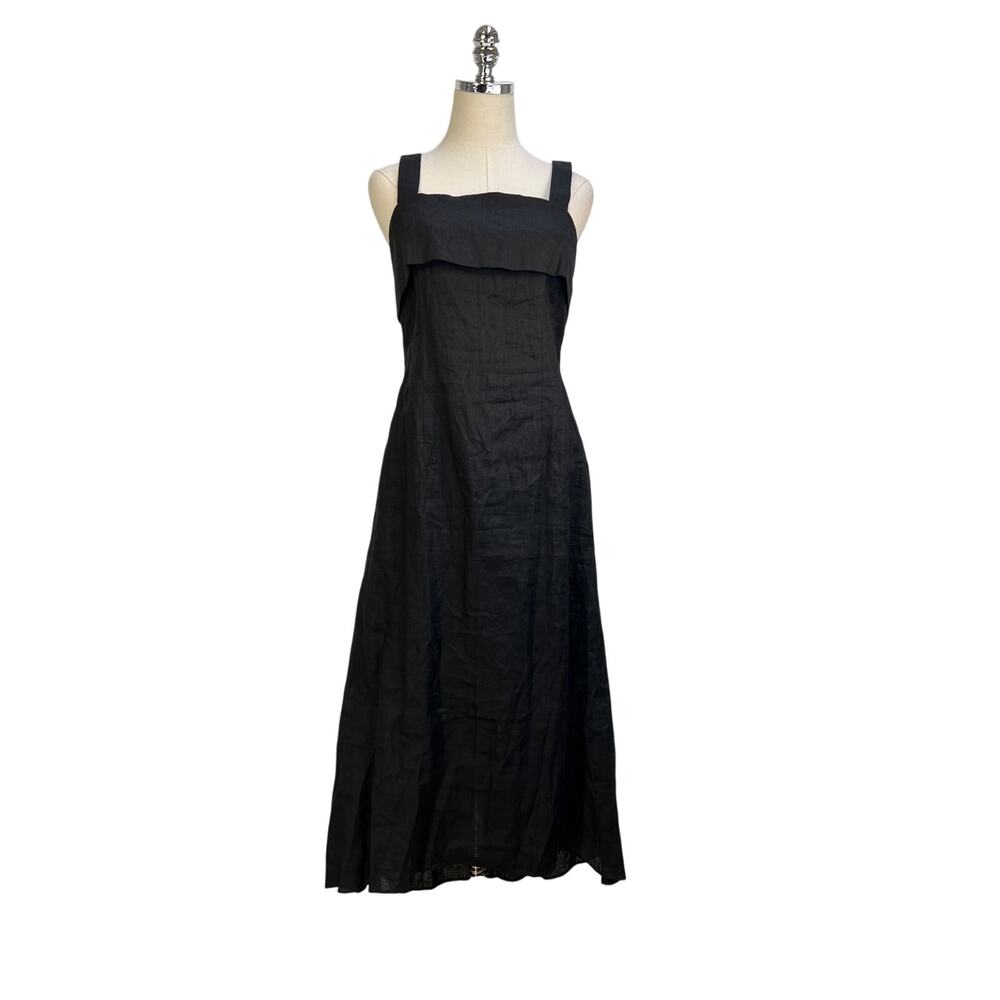 Luxley Black Huxely Linen Midi Dress - Picture 2 of 11